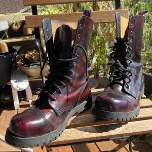 Nevermind Brand Burgundy 10-eyelet Lace-up Boots Size 9